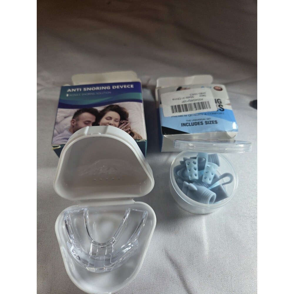 Anti Snoring Kit, Silicone Mouth Piece Guard and 10 Pairs of Nose Guards